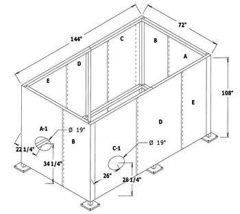 Sound Curtain Drawing - using floor mounted column