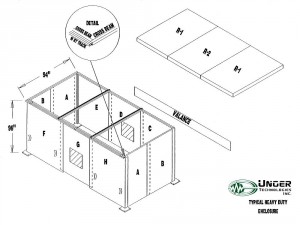 Sample drawing for vacuum pump curtain enclosure