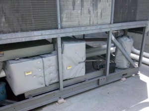 Trane Chillers with Sound Blankets