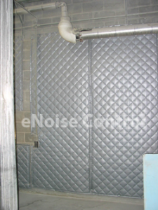 Sound Curtain Absorber Installed on Concrete Wall