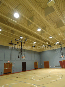 gym with wall and ceiling acoustic treatment