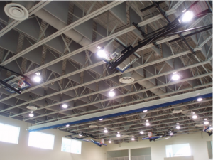 Ceiling Baffles on a Gym Ceiling