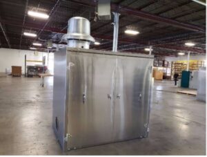 Vacuum blower exterior enclosure