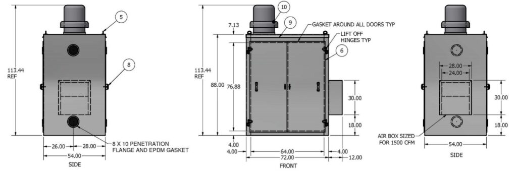 Vacuum blower sound enclosure